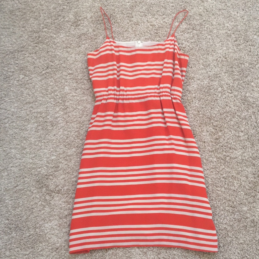 Red and Cream J Crew dress size 2